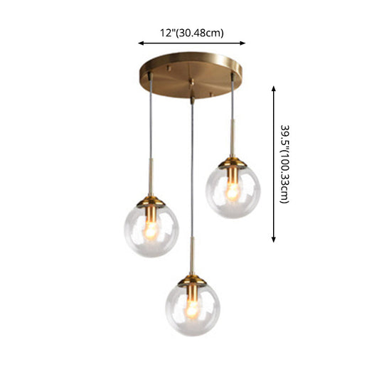 Modern Minimalist Glass Sphere Pendant Light Fixture For Indoor Ceiling