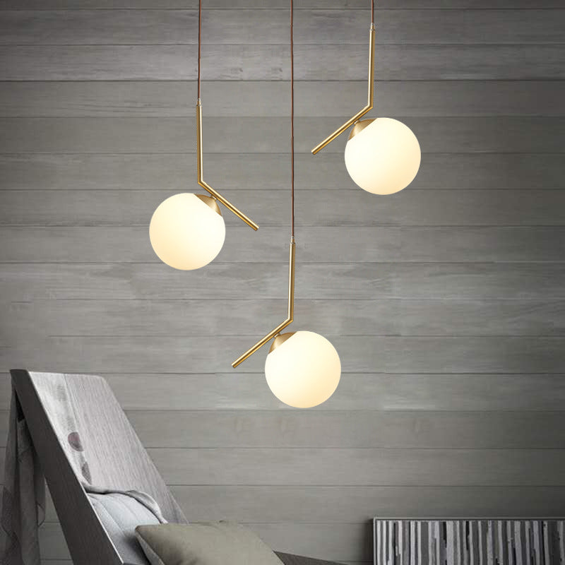 Mid Century Modern Glass Pendant Light Fixture - Stylish & Serene Bedroom Illumination
