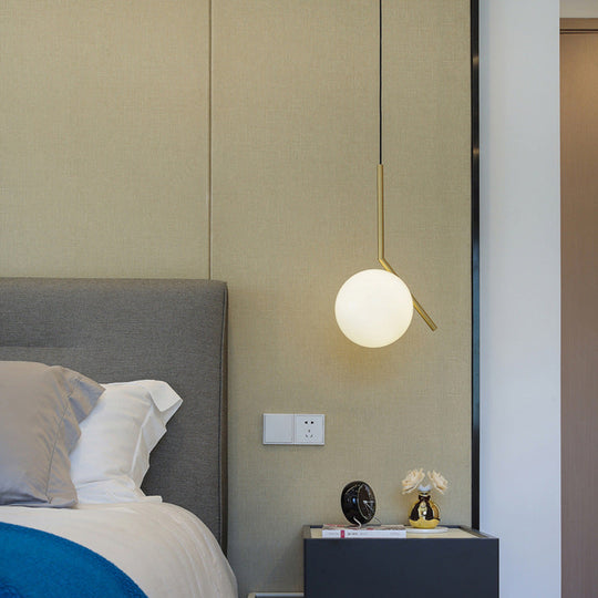 Mid Century Modern Glass Pendant Light Fixture - Stylish & Serene Bedroom Illumination