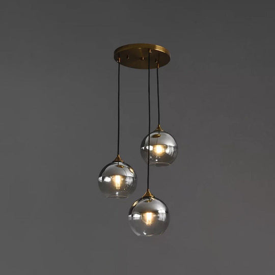 Modern Blown Glass Sphere Pendant Lights For Bedroom
