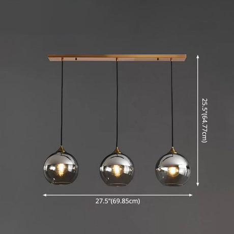Modern Blown Glass Sphere Pendant Lights For Bedroom