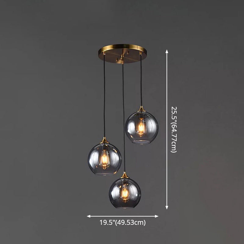 Modern Blown Glass Sphere Pendant Lights For Bedroom