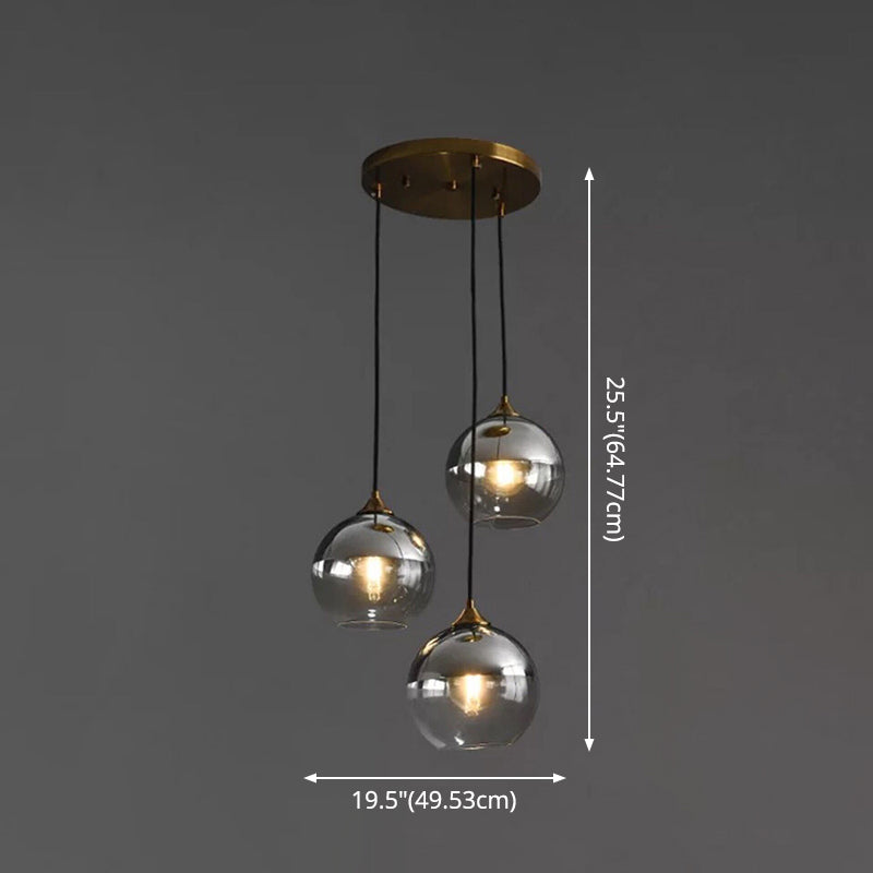 Modern Blown Glass Sphere Pendant Lights For Bedroom