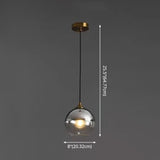 Modern Blown Glass Sphere Pendant Lights For Bedroom