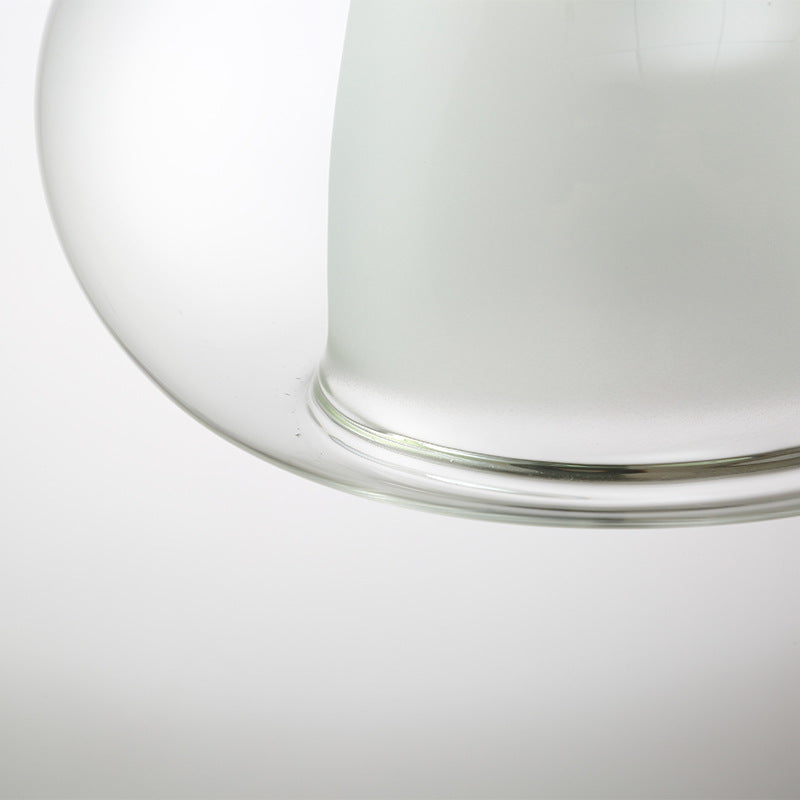 Modern Double Glass Teardrop Pendant Lighting - 1 Light Hanging For Living Room