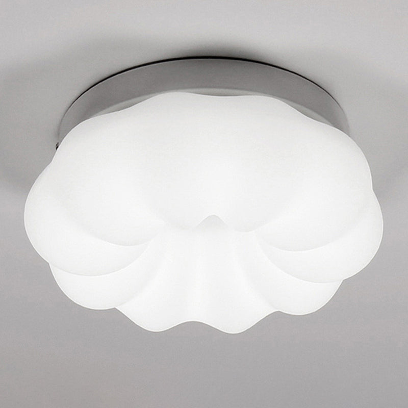 Whimsical Kids' Room Illumination: LED Plastic Cloud Flush Mount Ceiling Light in White