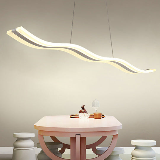 Sleek Acrylic Led Pendant Light Fixture - Island Lighting For Chic Dining Ambiance