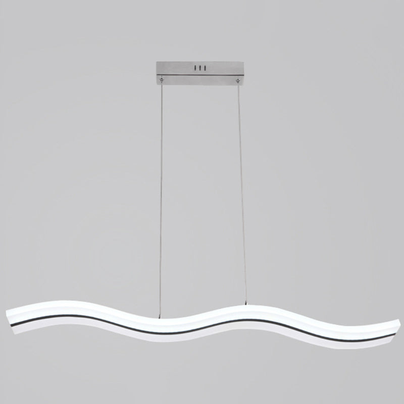 Sleek Acrylic Led Pendant Light Fixture - Island Lighting For Chic Dining Ambiance White /