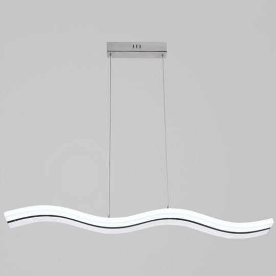 Sleek Acrylic Led Pendant Light Fixture - Island Lighting For Chic Dining Ambiance White /