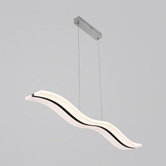 Sleek Acrylic Led Pendant Light Fixture - Island Lighting For Chic Dining Ambiance White / Third