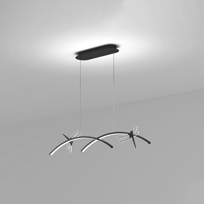 Dragonfly Minimalist Led Pendant Light For Restaurant Ceilings Black / 35.5 Warm