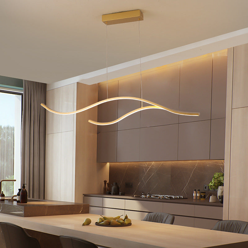 Led Metal Pendant Light For Open Kitchen - Sleek & Simple Island Lighting Fixture