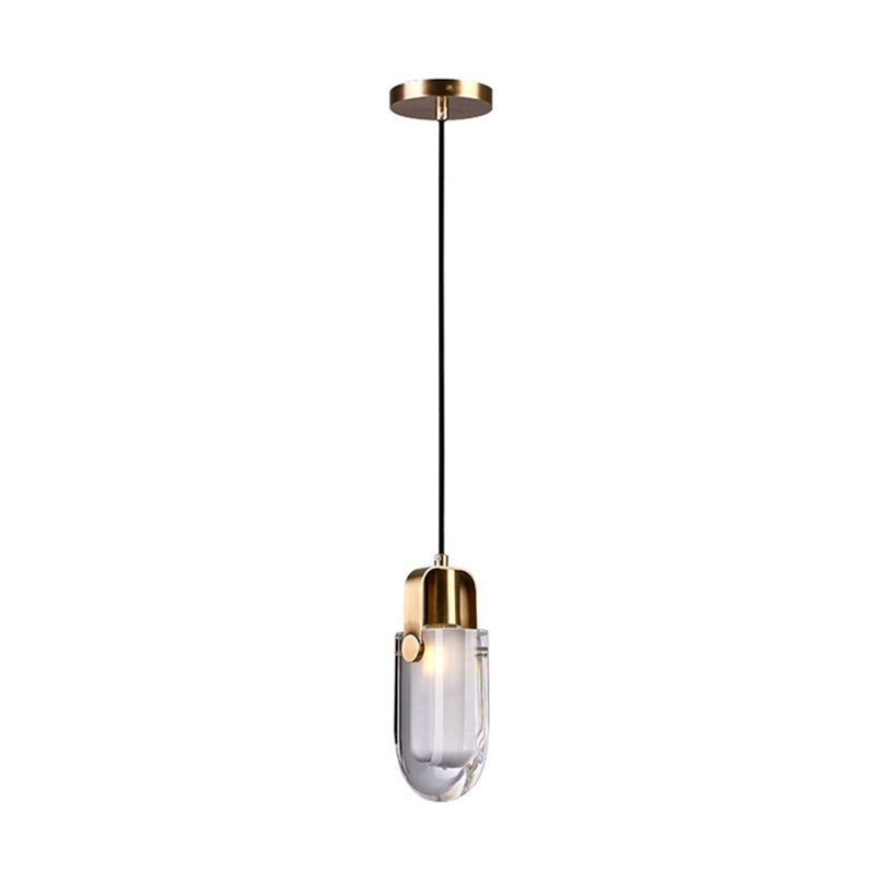 Contemporary Gold Droplet Crystal Pendant Led Ceiling Light