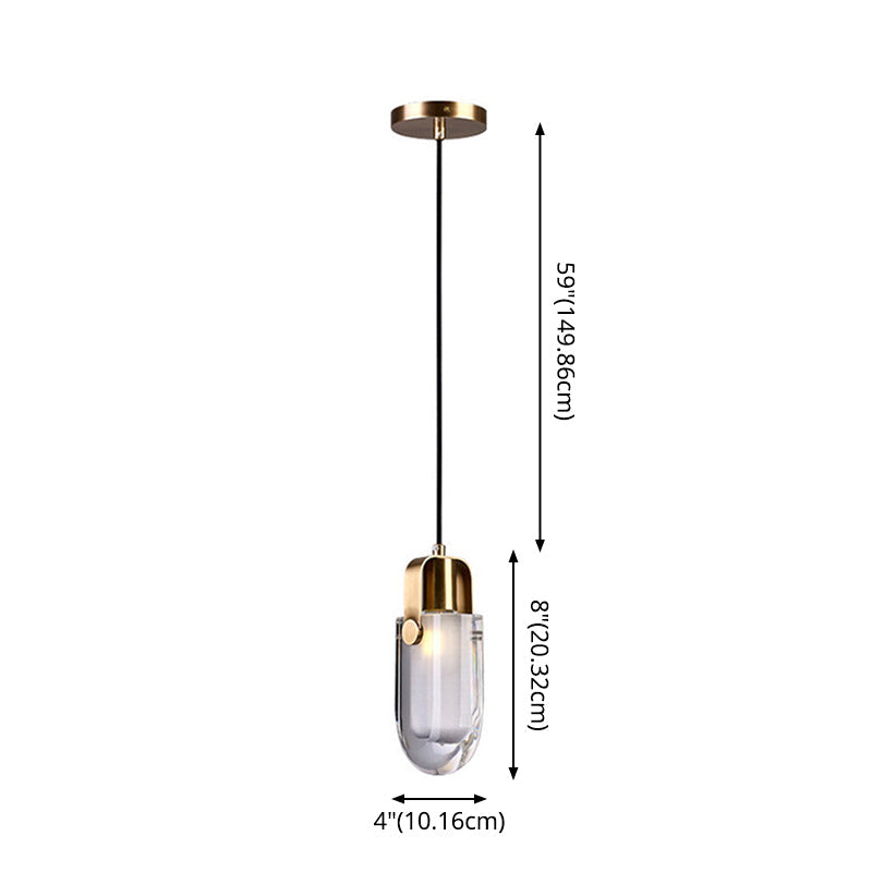 Contemporary Gold Droplet Crystal Pendant Led Ceiling Light