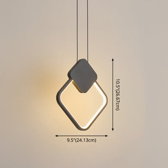 Minimalist LED Pendant Bedroom Lamps – Black Metal Ring Design