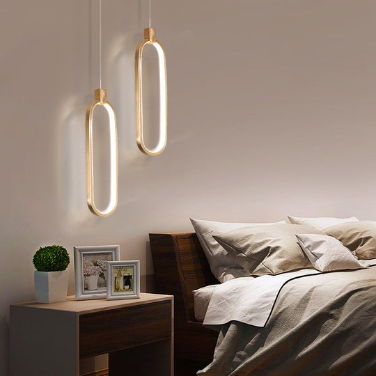 Gold Led Hanging Pendant Light For Bedroom With Metal Single Head And Small Ceiling Design