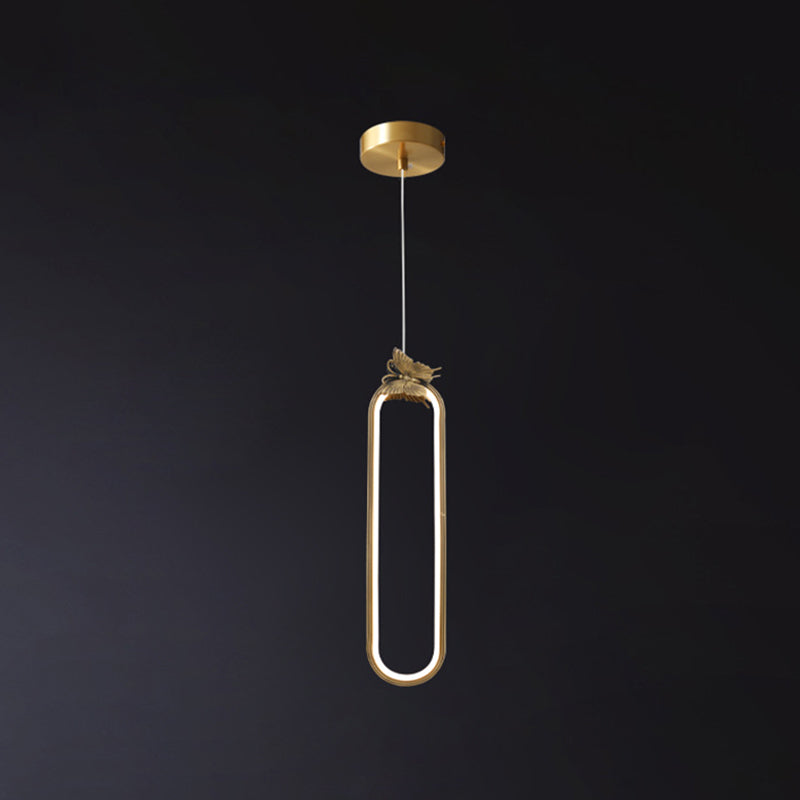 Modern Bronze Led Small Pendant Light With Creative Ceiling Design / Butterfly
