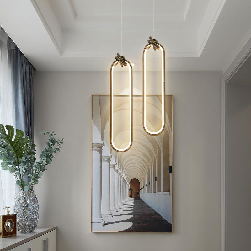 Modern Small Bronze LED Pendant Light with Creative Ceiling Design