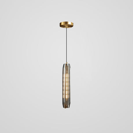 Mini Crystal Pendant Light With Brass Finish For Modern Living Spaces Smoke Gray