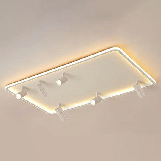 Minimalistic Living Room Glow: Led Acrylic Rectangular Flush Mount Ceiling Spotlight White / 31.5