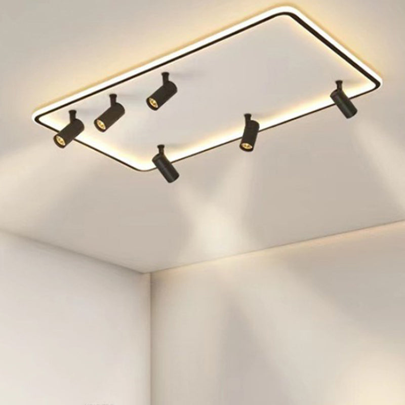 Minimalistic Living Room Glow: LED Acrylic Rectangular Flush Mount Ceiling Spotlight
