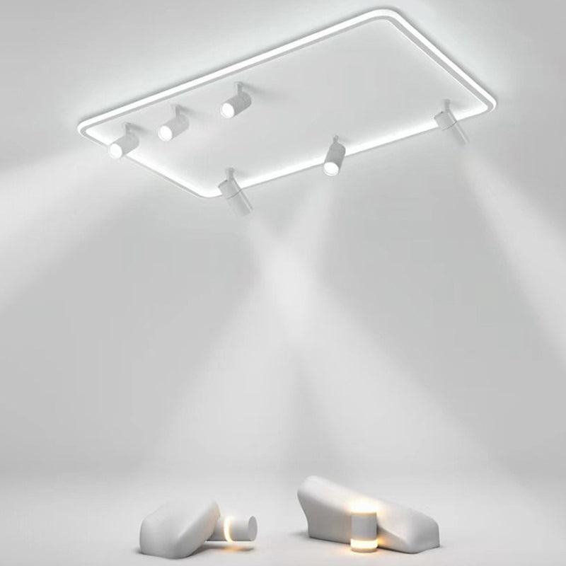 Minimalistic Living Room Glow: Led Acrylic Rectangular Flush Mount Ceiling Spotlight