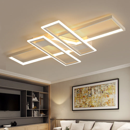 Illuminate Your Modern Living Room: LED Acrylic Frame Semi-Flush Mount Ceiling Light