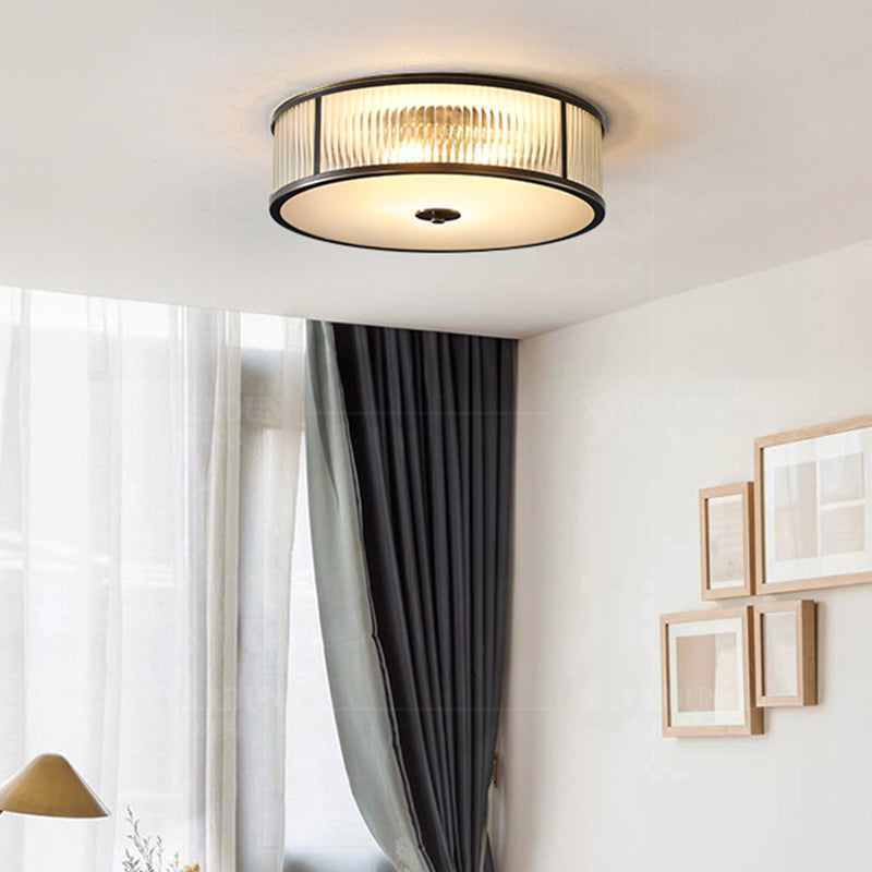 Modern Glass Drum Ceiling Light - Simplicity Style Ideal For Foyers