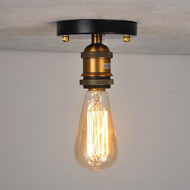 Retro Industrial Glass Ceiling Light With Aluminum Base - Perfect For Hallways Dining Rooms And