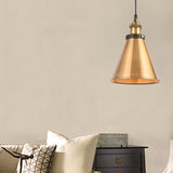 Industrial Style Barn Shade Metal Suspension Light - Adjustable Hanging Ceiling Fixture With Brass
