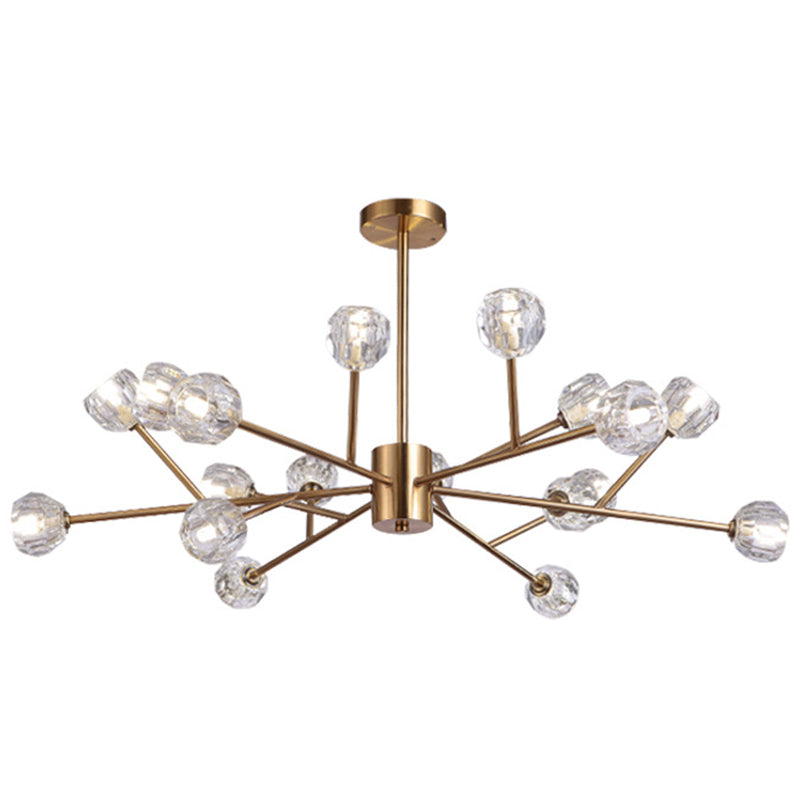 Contemporary Crystal Glass Chandelier - Stylish Spherical Ceiling Lighting For Living Room 18 / Gold