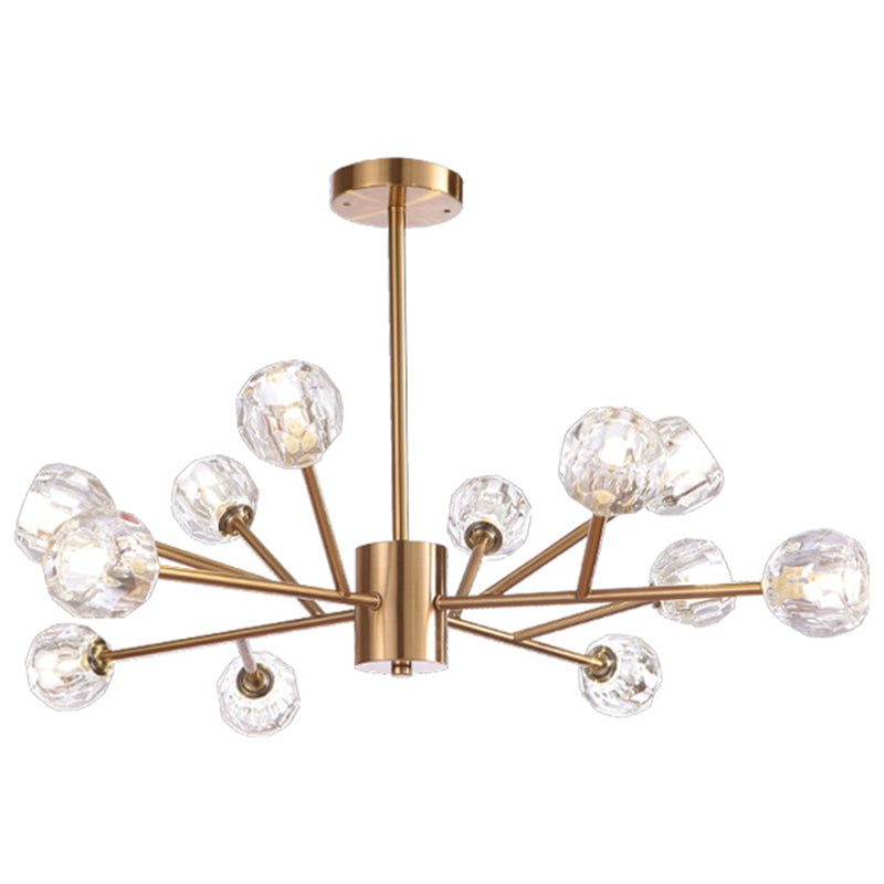 Contemporary Crystal Glass Chandelier - Stylish Spherical Ceiling Lighting For Living Room 12 / Gold