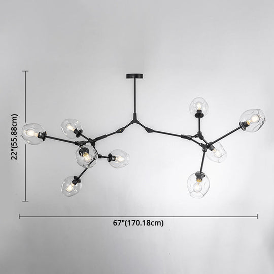 Modern Glass Chandelier For Living Room- Branching Suspension Light