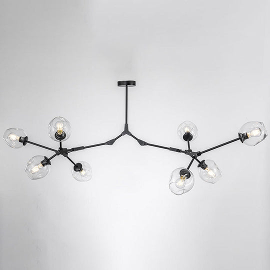 Modern Glass Chandelier For Living Room- Branching Suspension Light 8 / Black