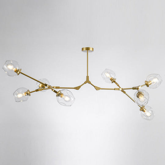 Modern Glass Chandelier For Living Room- Branching Suspension Light 8 / Gold