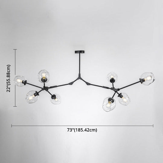 Modern Glass Chandelier For Living Room- Branching Suspension Light