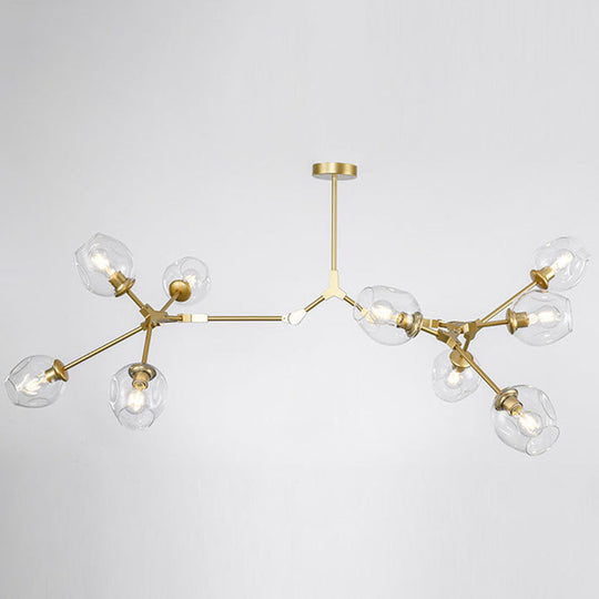 Modern Glass Chandelier For Living Room- Branching Suspension Light 9 / Gold