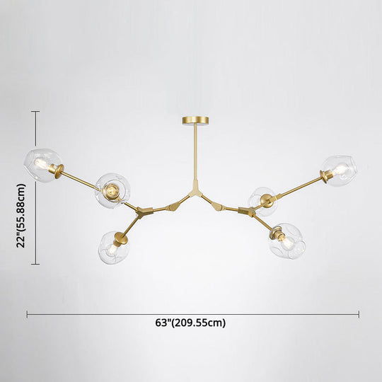 Modern Glass Chandelier For Living Room- Branching Suspension Light