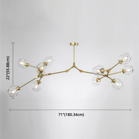 Modern Glass Chandelier For Living Room- Branching Suspension Light