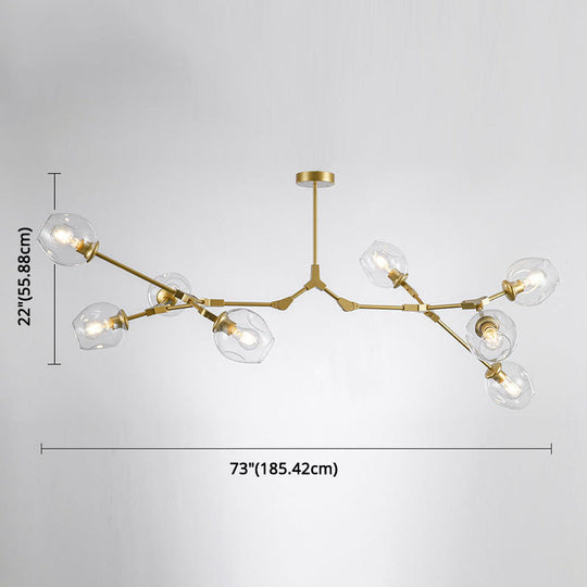 Modern Glass Chandelier For Living Room- Branching Suspension Light