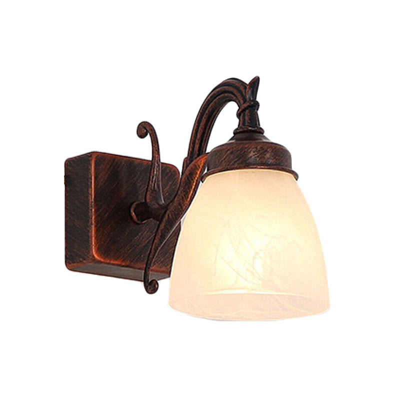 Opal Glass Copper Dome Sconce - Traditional Bathroom Vanity Light (1/2/3 Lights)