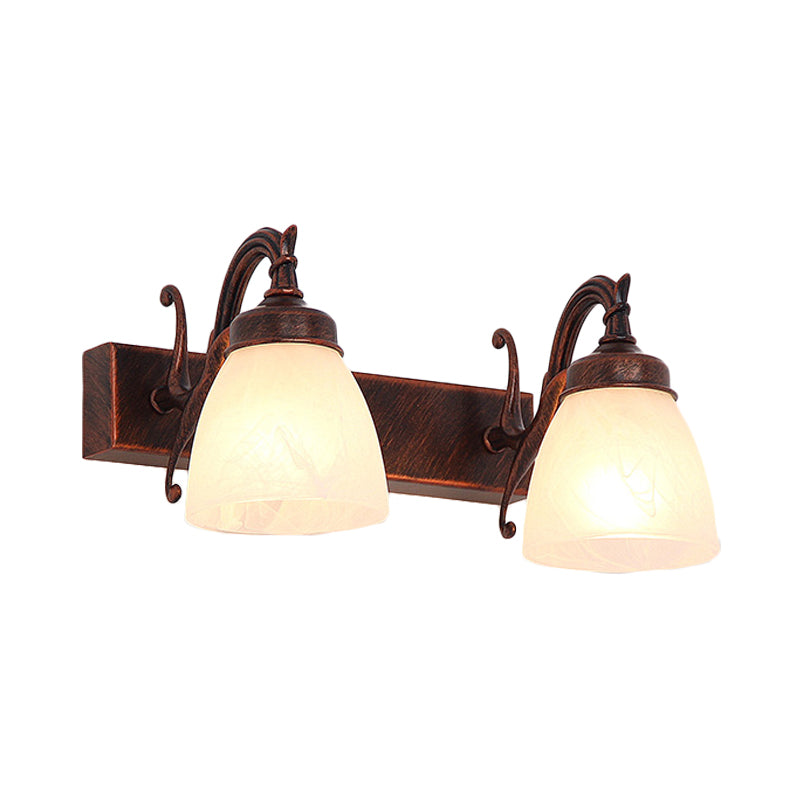 Opal Glass Copper Dome Sconce - Traditional Bathroom Vanity Light (1/2/3 Lights)