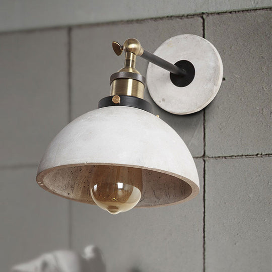 Industrial Grey Wall Mounted Light - Adjustable Cone/Cylinder/Bowl Bedroom Sconce / Bowl