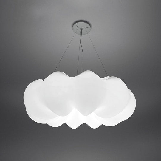 Kids Plastic Cloud Pendant Light - 1 Suspension Fixture For Living Room Ceiling White / 12