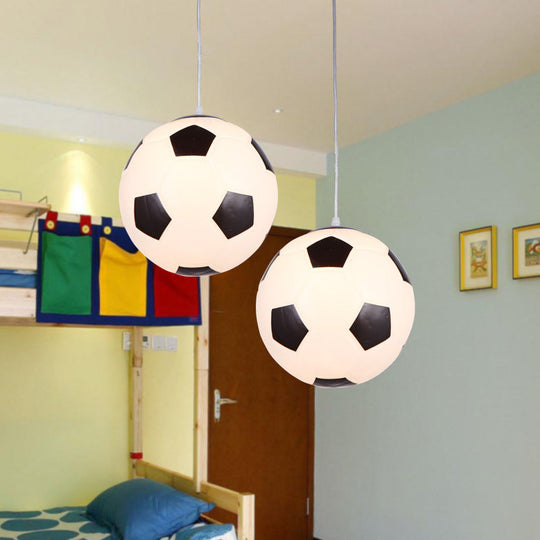 Kids Metallic Football Ceiling Pendant Light - Fun Lighting Fixture For Childrens Bedroom