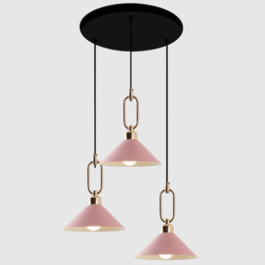 Modern Macarons Umbrella Pendant Light with Metal Ring - Stylish Metal Pendant Lighting