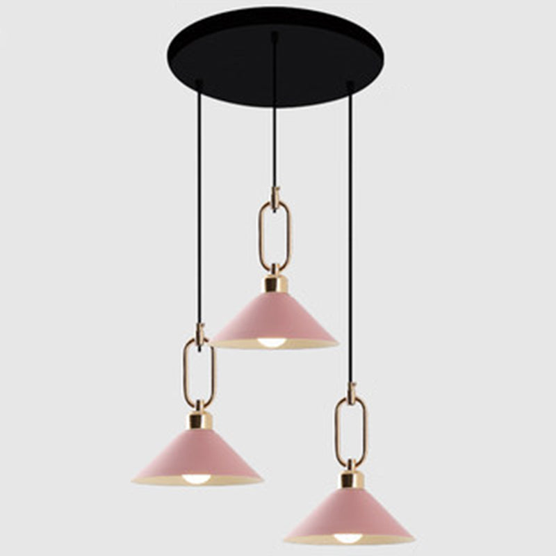 Modern Macarons Umbrella Pendant Light With Metal Ring - Stylish Lighting