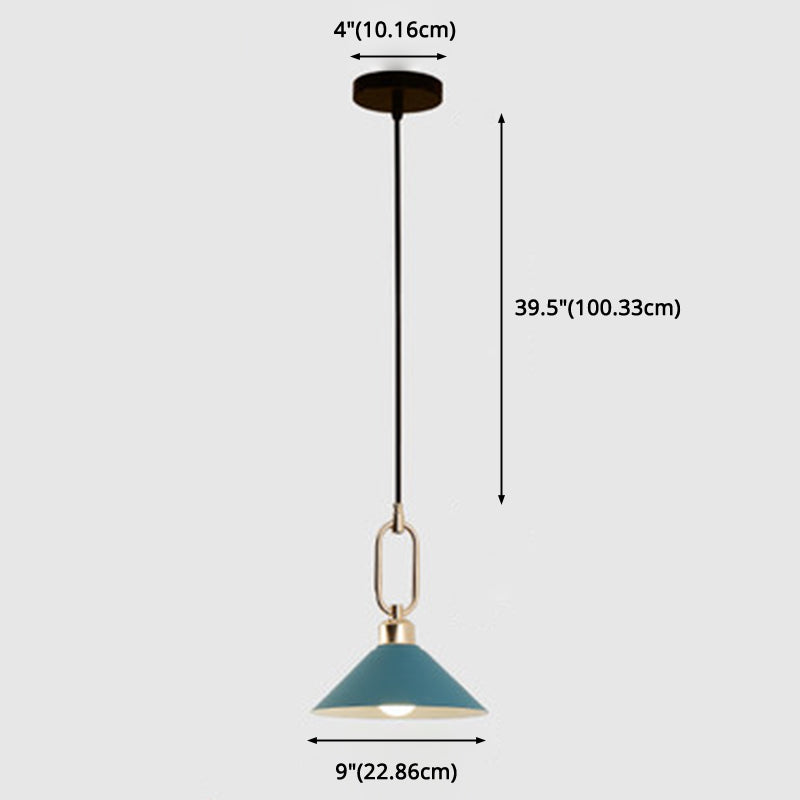 Modern Macarons Umbrella Pendant Light with Metal Ring - Stylish Metal Pendant Lighting