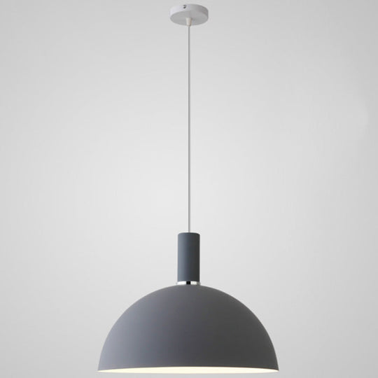 Nordic Style Metal Hemisphere Pendant Light for Restaurants - 1-Light Ceiling Lamp