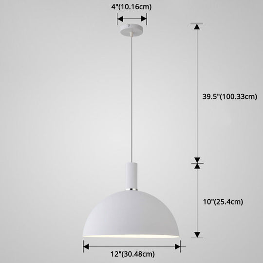 Nordic Style Metal Hemispherical Pendant Lamp - | Restaurant Ceiling Light 1